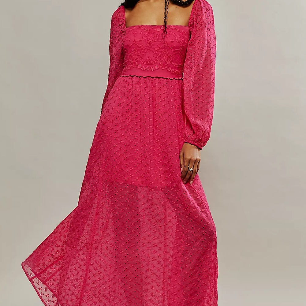 NEW Free People Malina Maxi Dress In Strangelove Pink - Picture 6 of 8